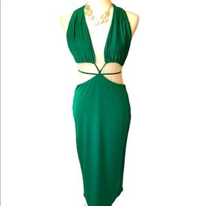 Gorgeous & Vibrant Halter Peekaboo Dress